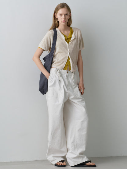String Fatigue Pants_white
