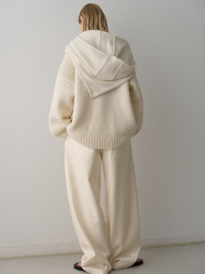 Handmade Round-neck Sweater_ivory