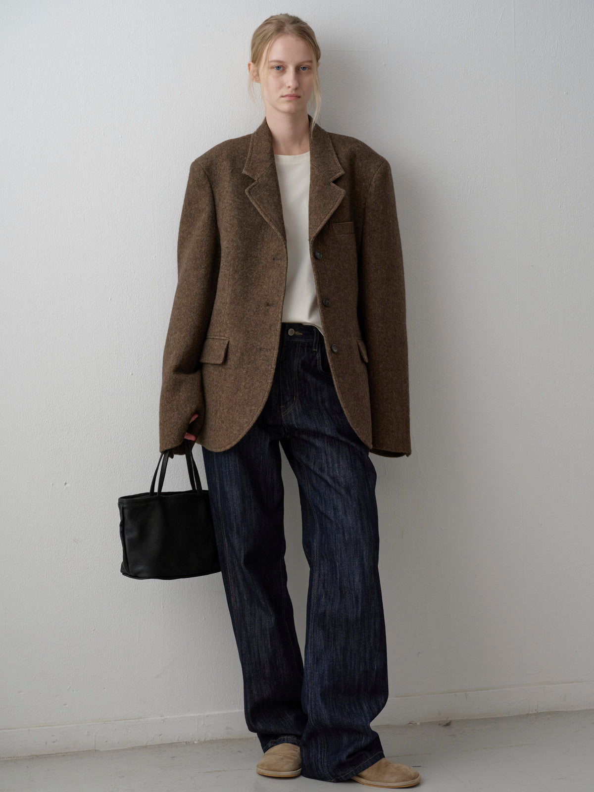 Breeze Washed Leather Tote Bag_Black
