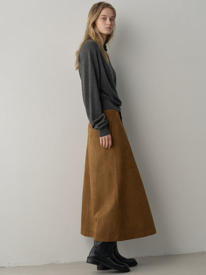 [11/25 Pre-order] Merino Wool Mock Neck Knit_charcoal