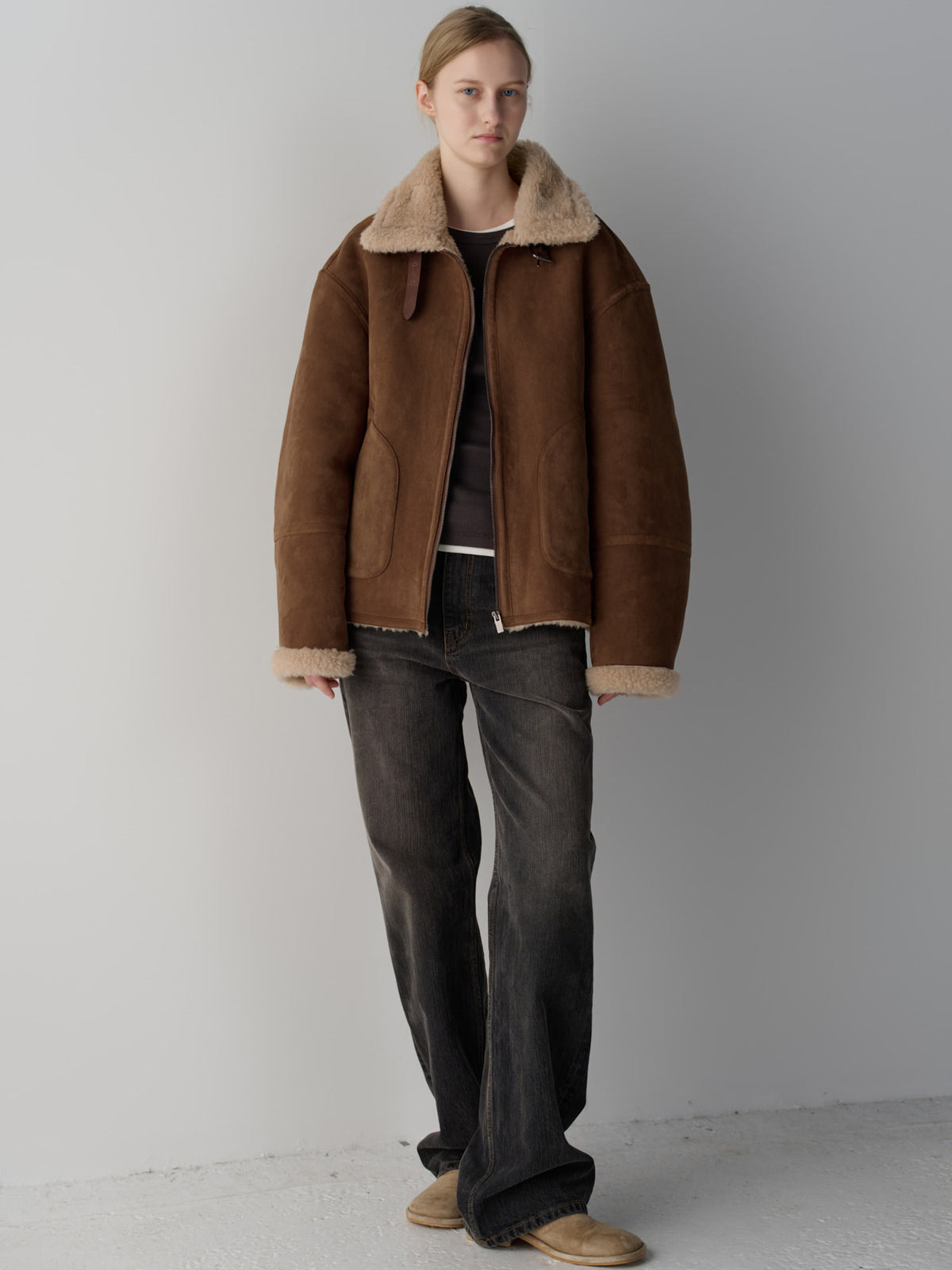 Lambswool suede mustang_camel