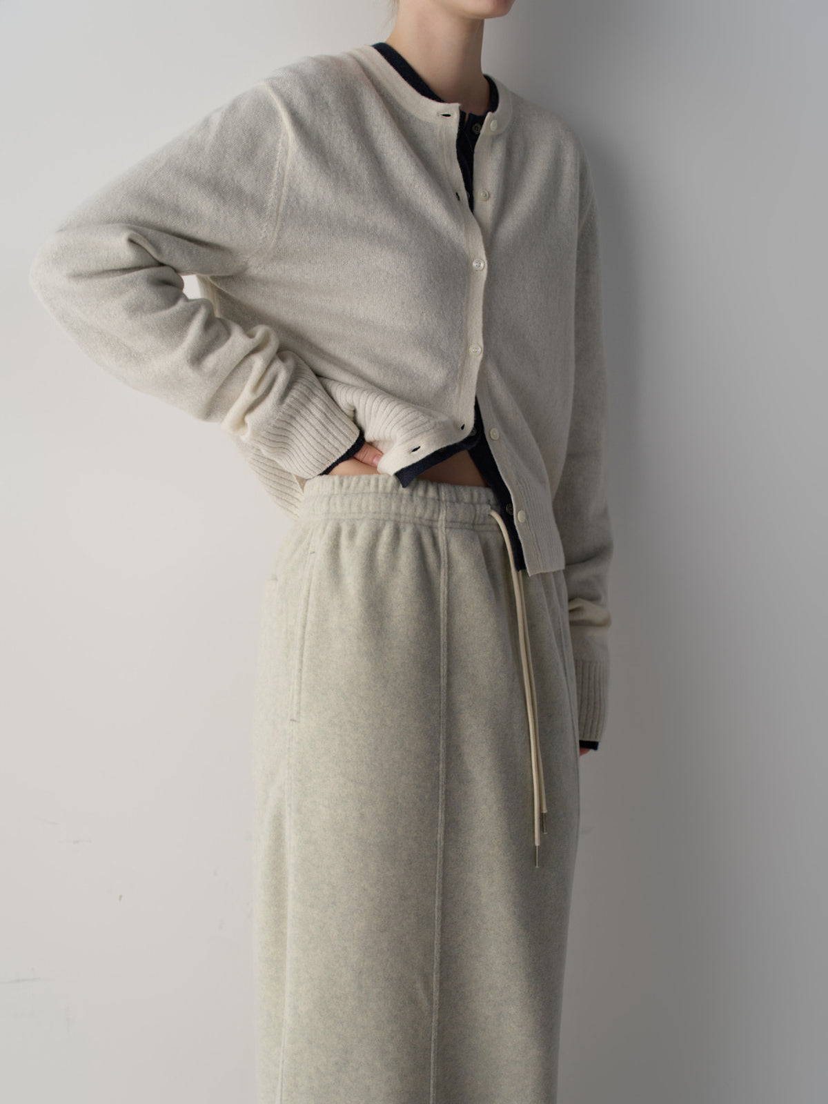 Wool Fleece Banding Skirt_oatmeal