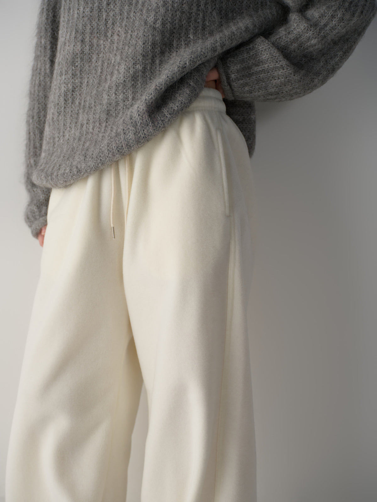 Wool Fleece Banding Pants_ivory