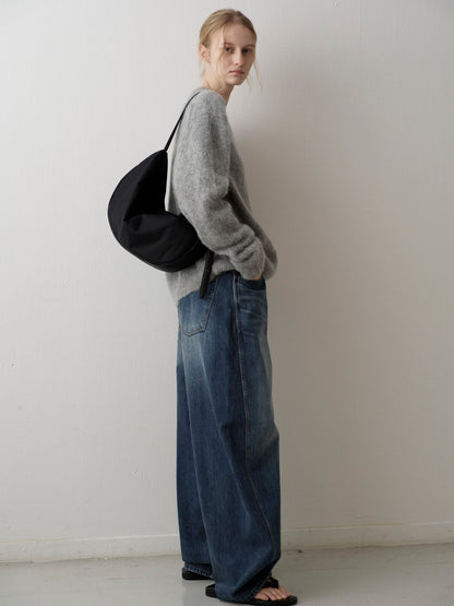 Alpaca V-Neck Sweater_grey