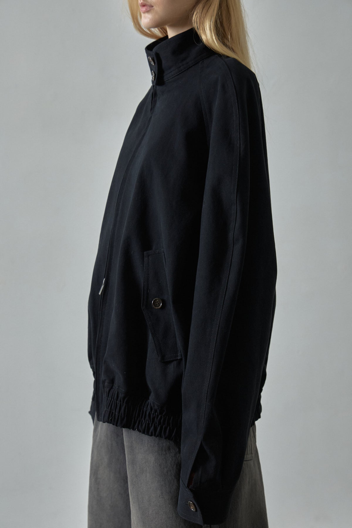 Oversized Fit Cotton Blouson_black