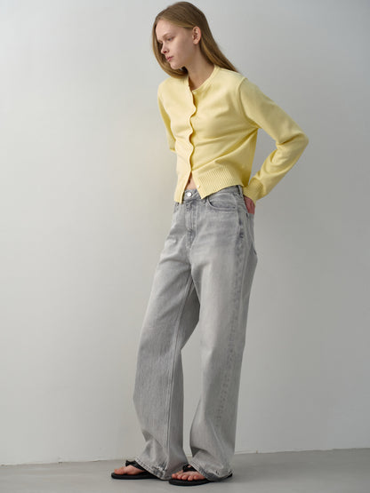 High-Waist Straight Jeans_light grey