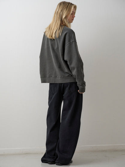 Oversized Fit Pigment Sweatshirt_charcoal