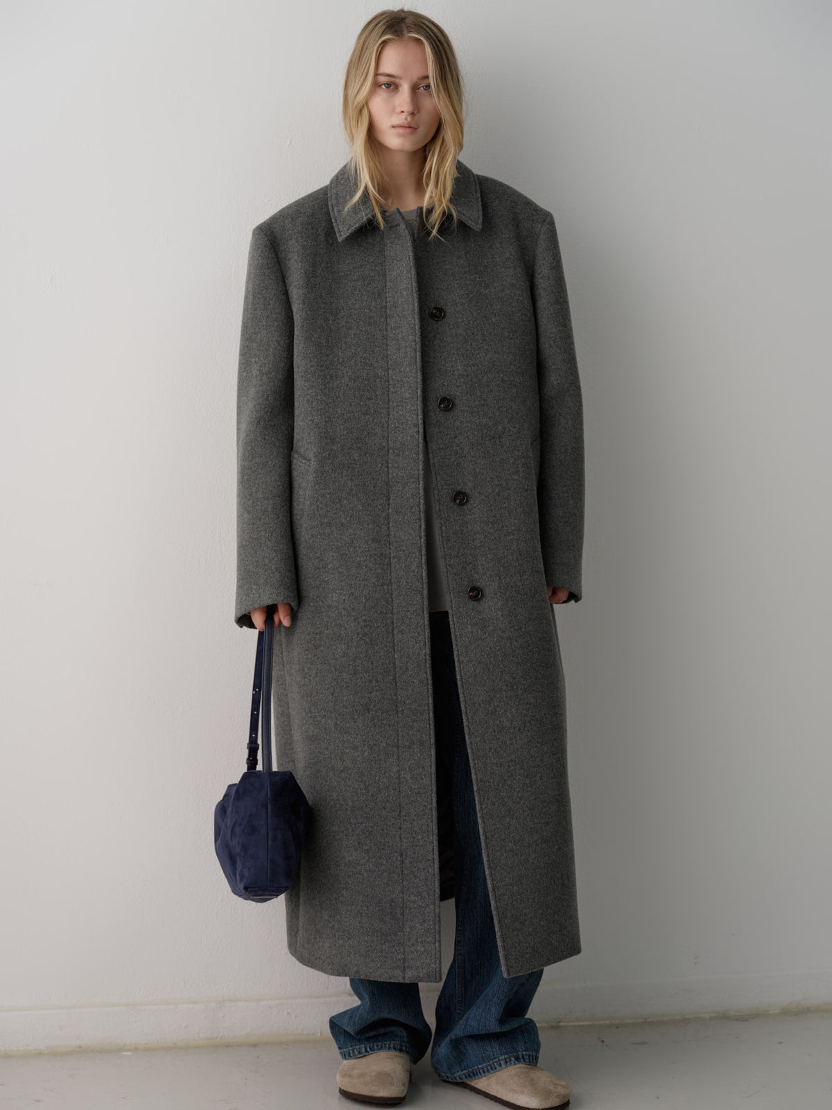 Cashmere Straight Mac Coat_charcoal