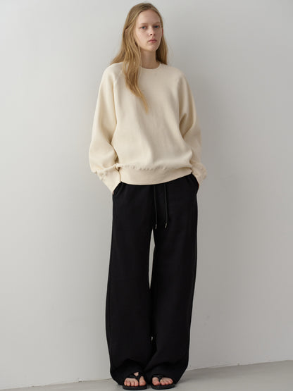 Curved Sweat Pants_black