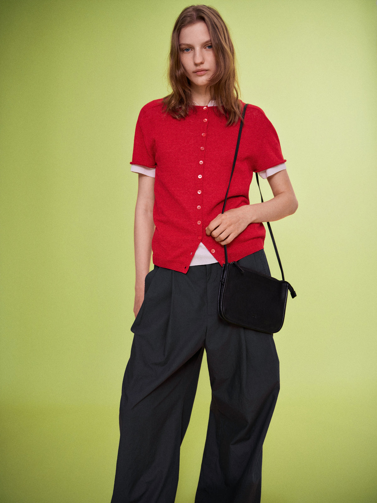 Vintage Cotton Two-Tuck Wide Pants_charcoal