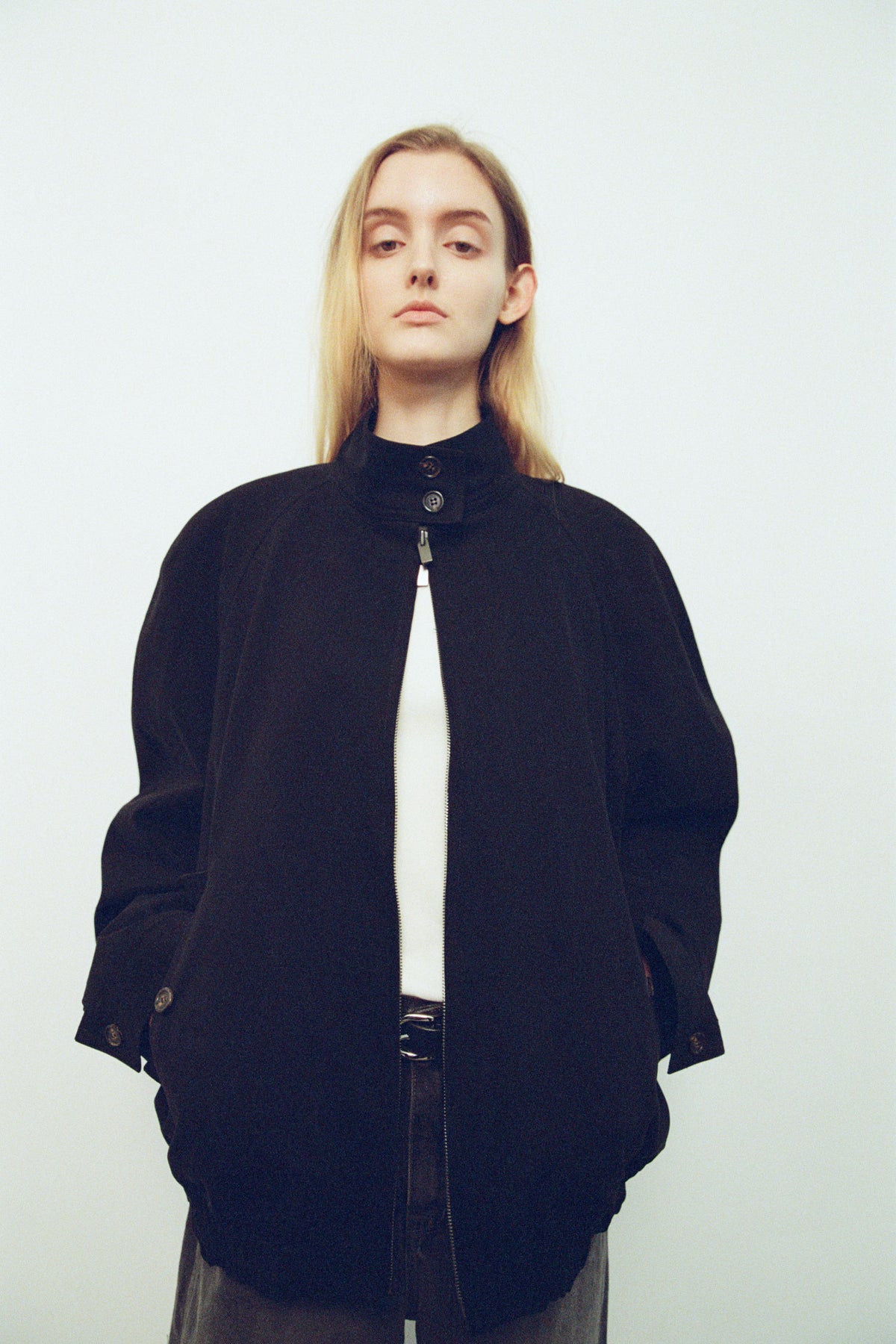 Oversized Fit Cotton Blouson_black