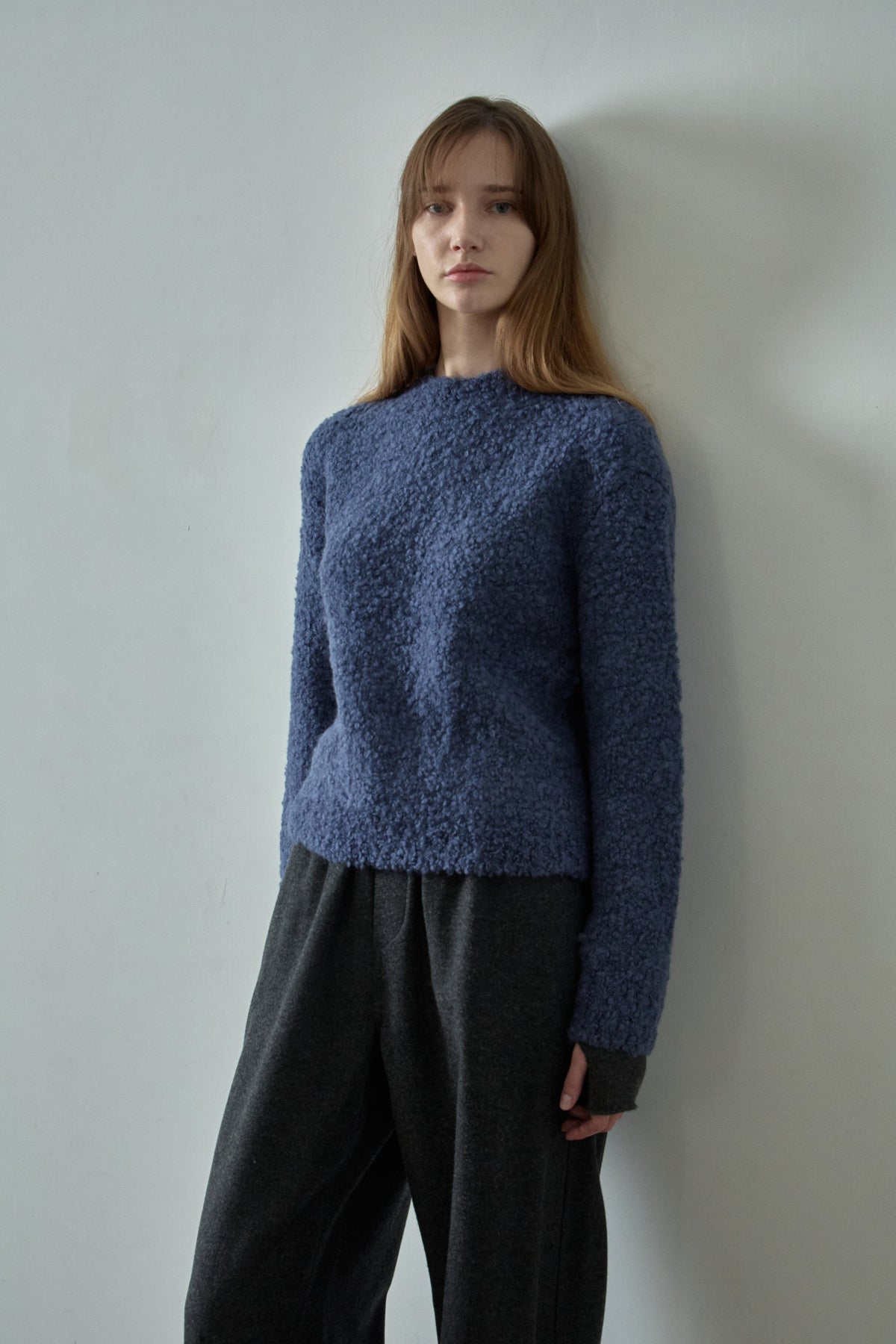 Relaxed Wool Banding Pants_dark charcoal