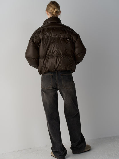 Stitch Goose Down Crop Padding_brown