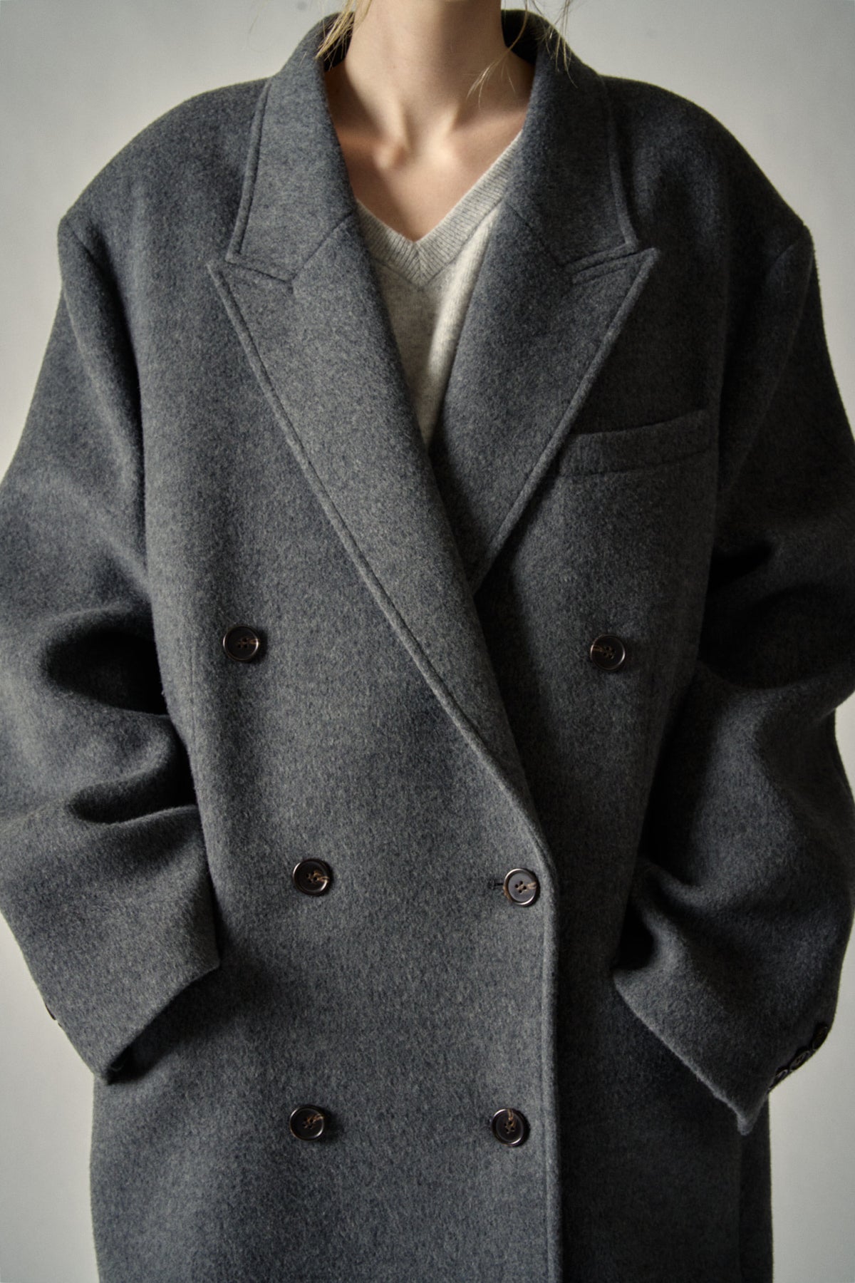 Cashmere Double Coat_Charcoal