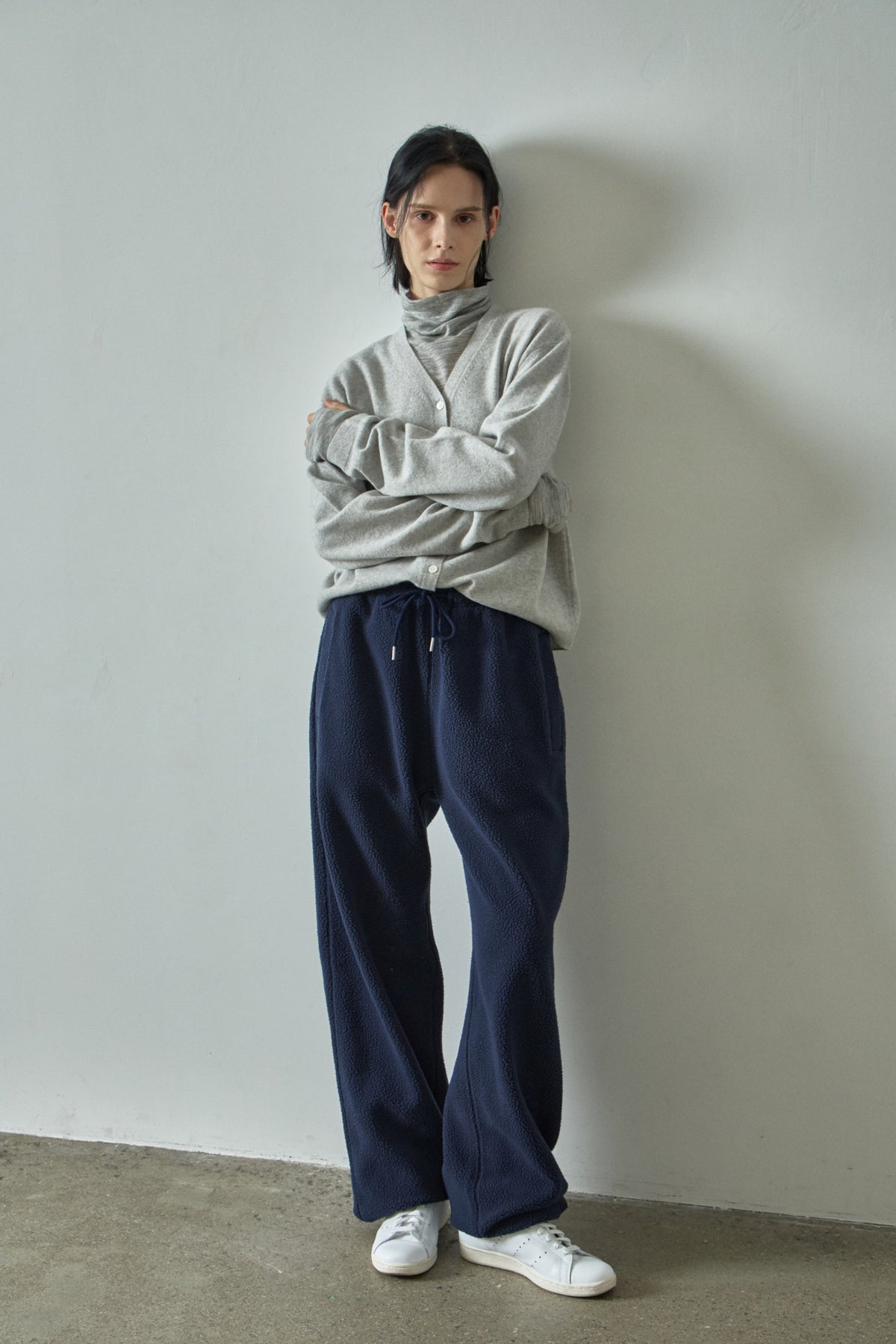 [11/11 Pre-order] Cashmere V-neck Cardigan_light grey