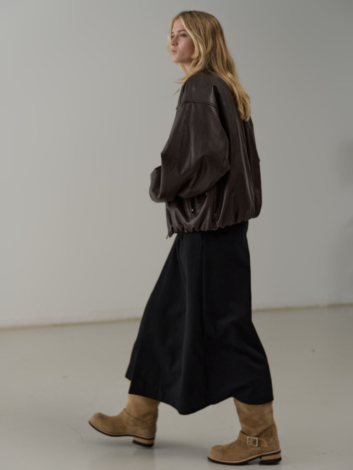 Leather Bomber Jacket_brown