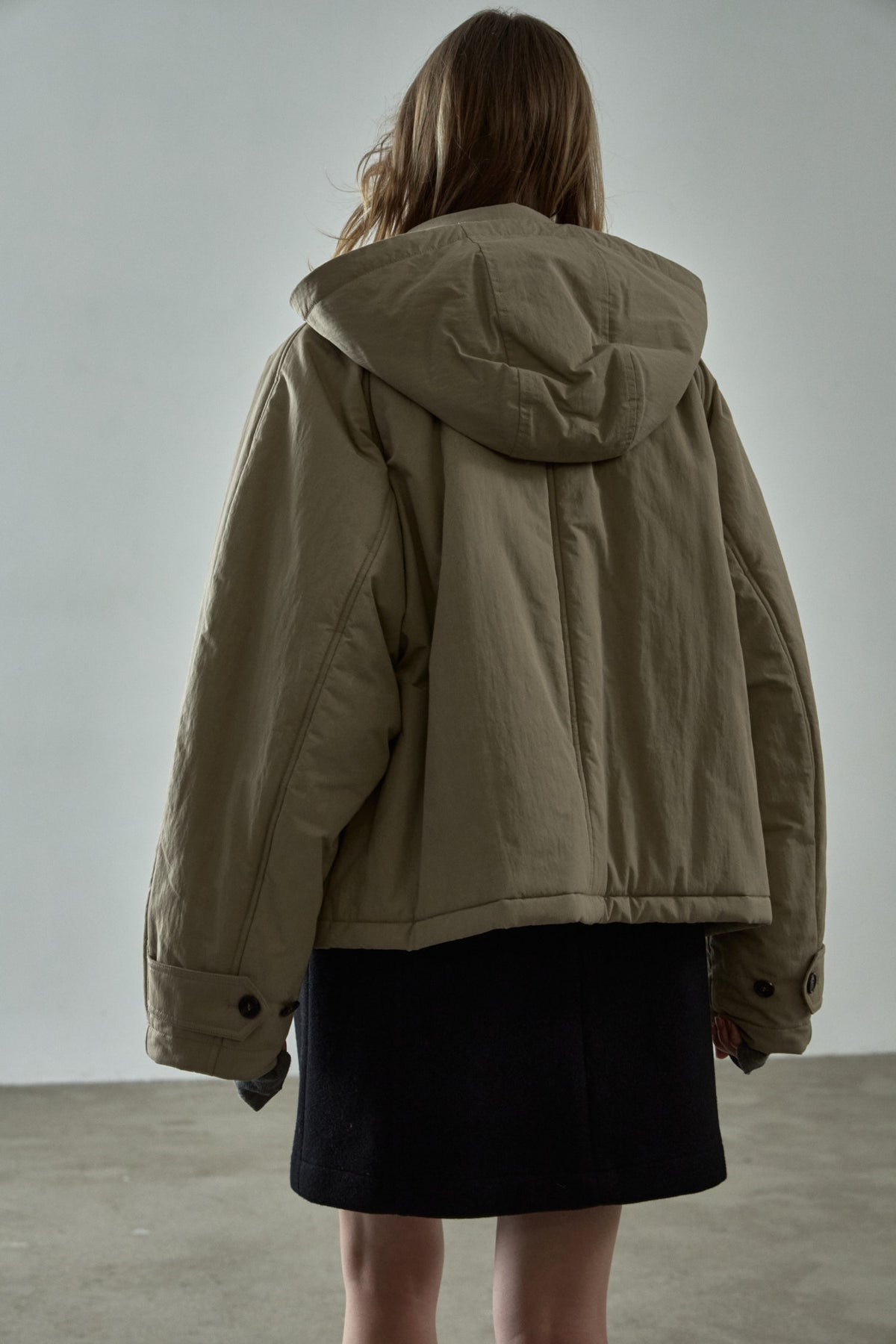 Minimal Hooded Padded Jacket_beige
