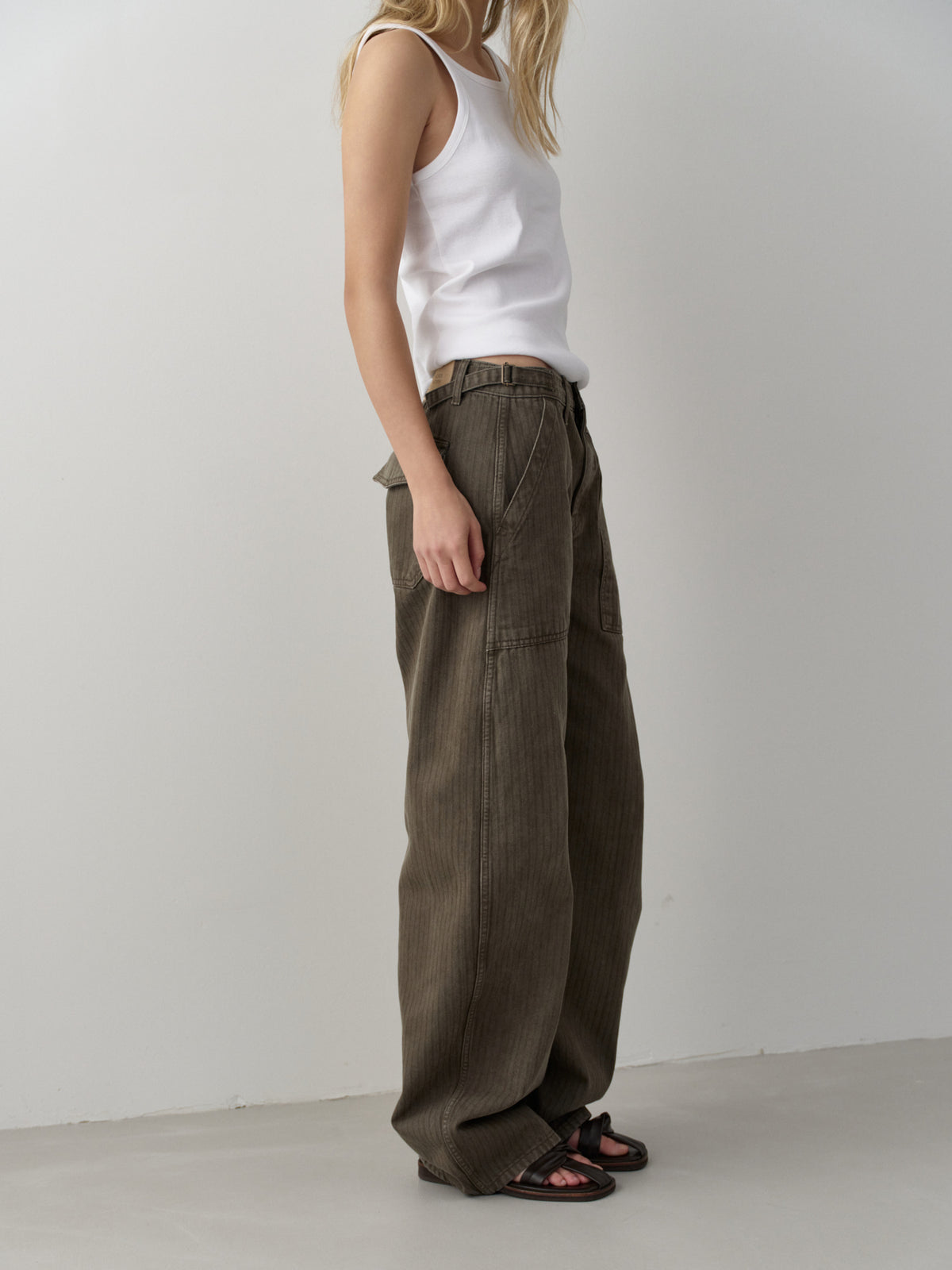 Denim Round Work Pants_khaki