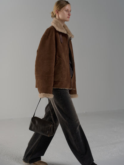Lambswool suede mustang_camel