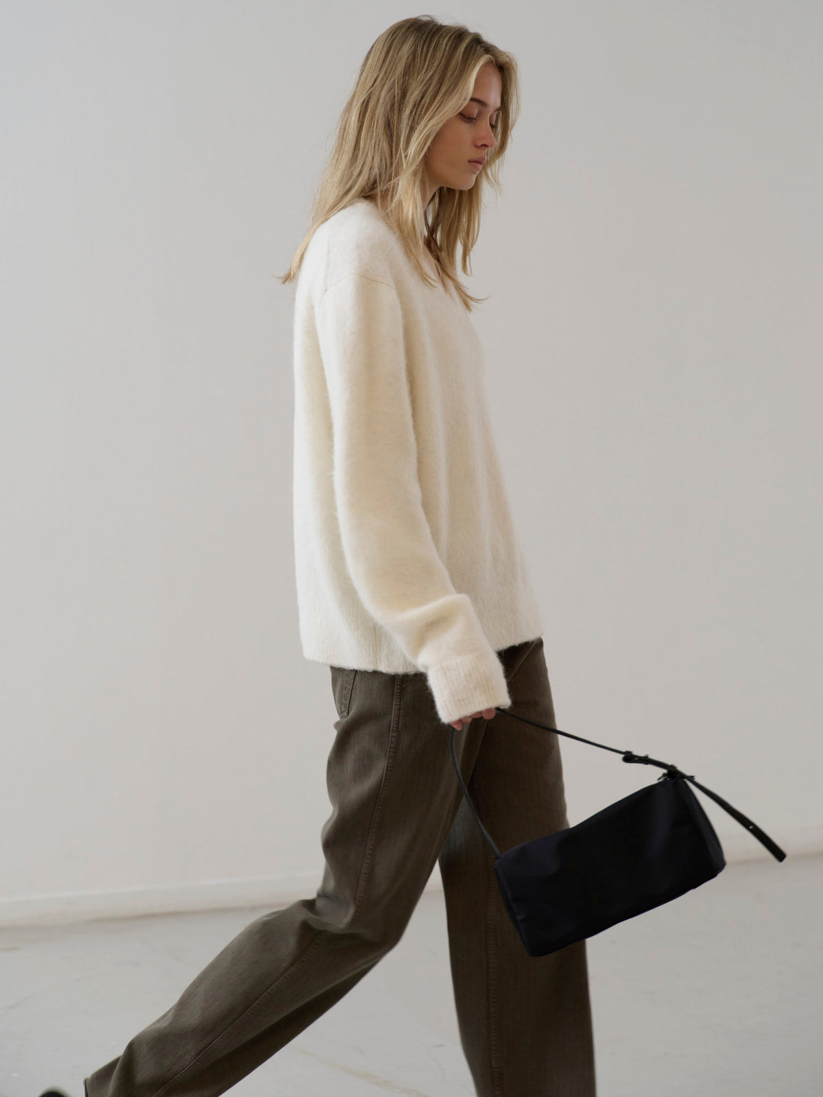 Striped Straight Denim_khaki