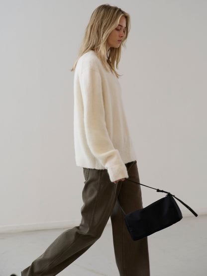 Striped Straight Denim_khaki