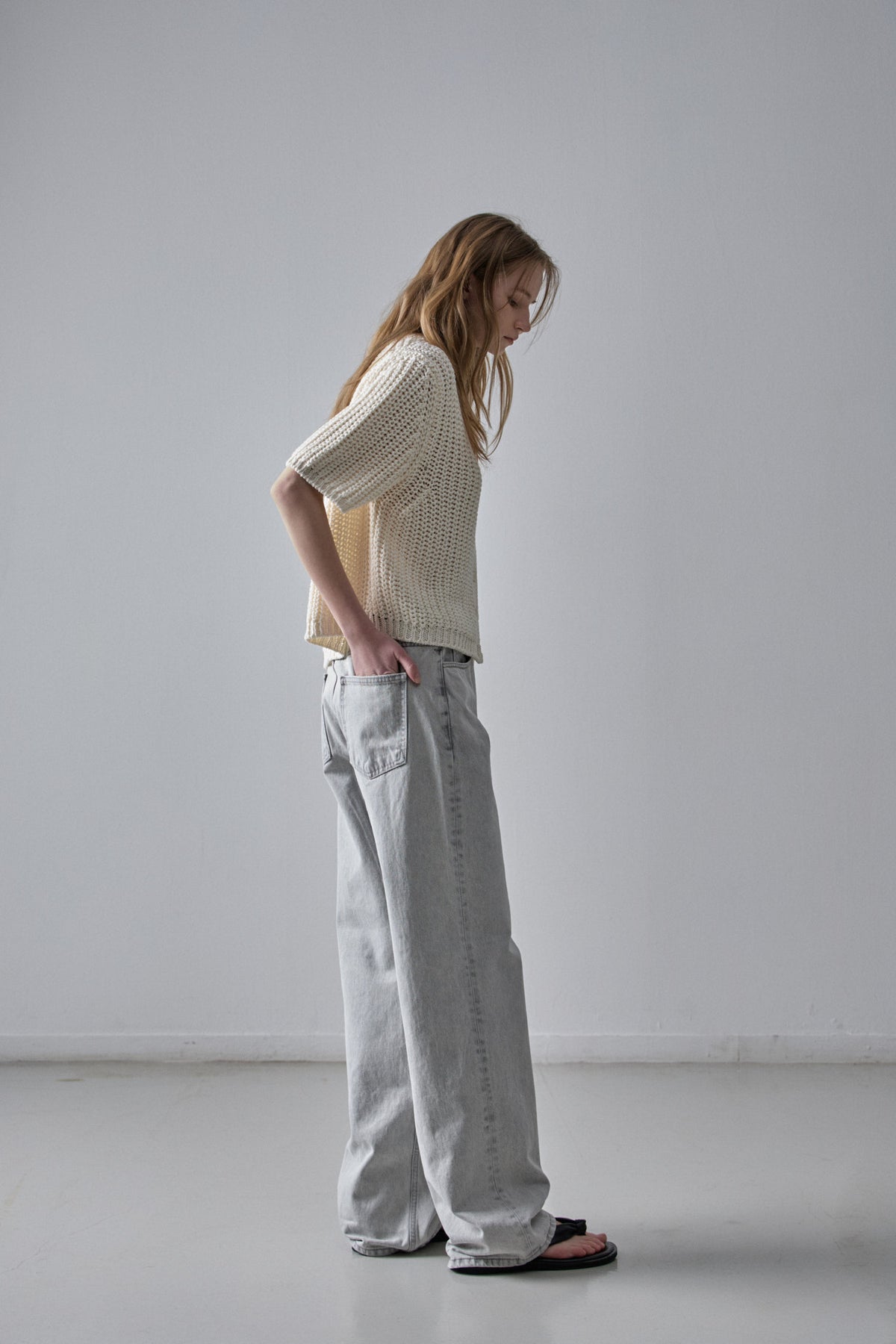 Classic Straight Jeans_light grey