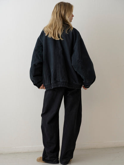 Overfit Vintage Cotton Blouson_Blue Charcoal