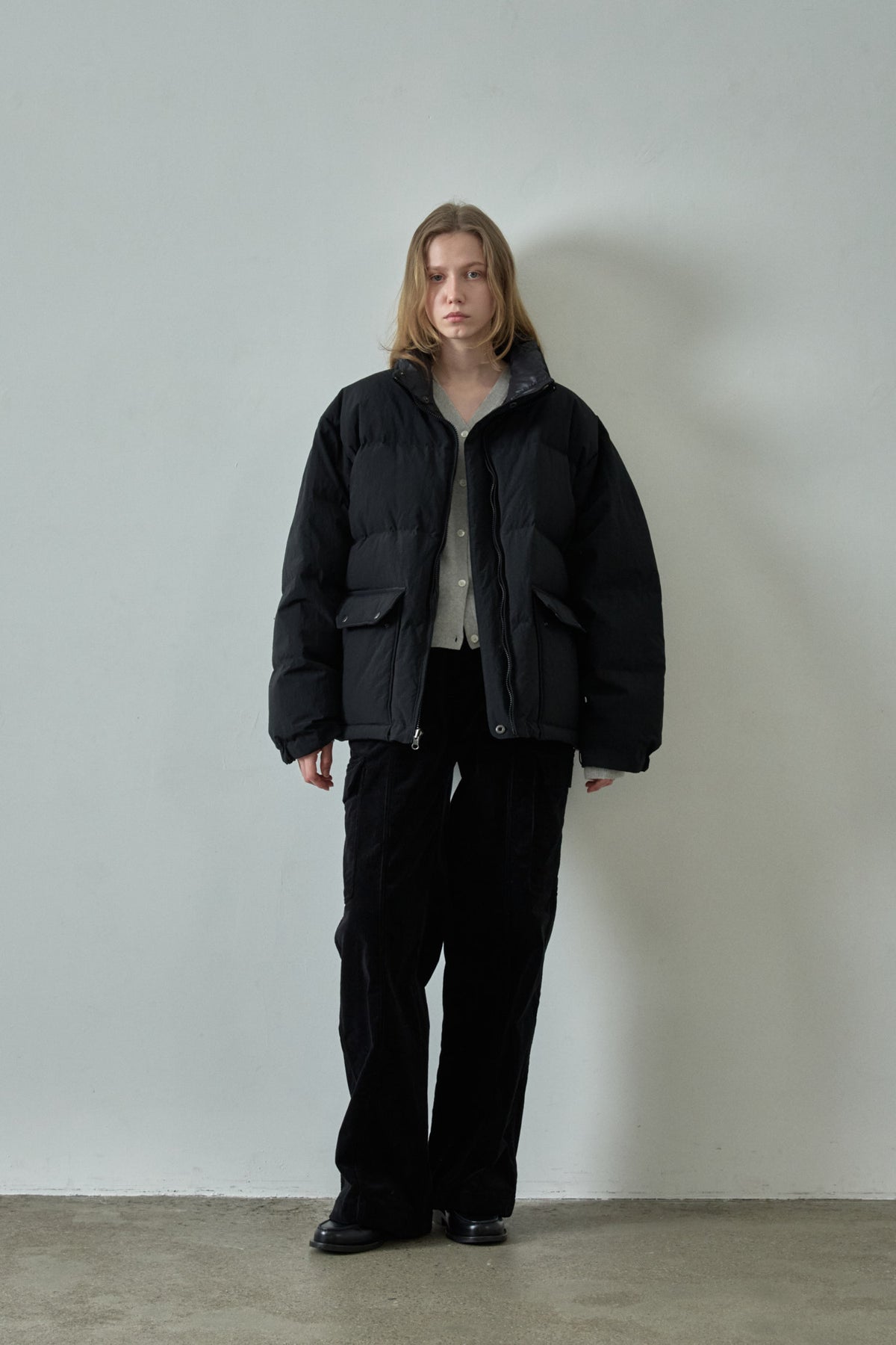 [11/11 Pre-order] Cashmere V-neck Cardigan_light grey