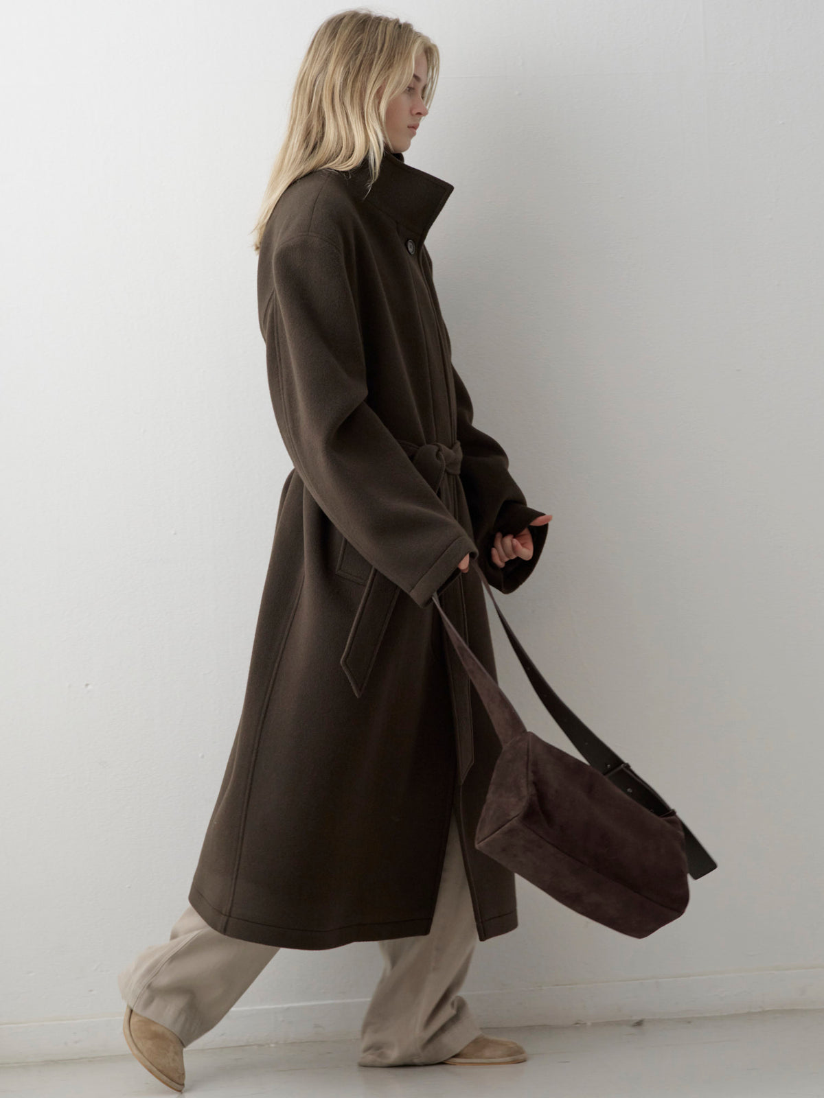 Cashmere High-neck Coat_dark brown