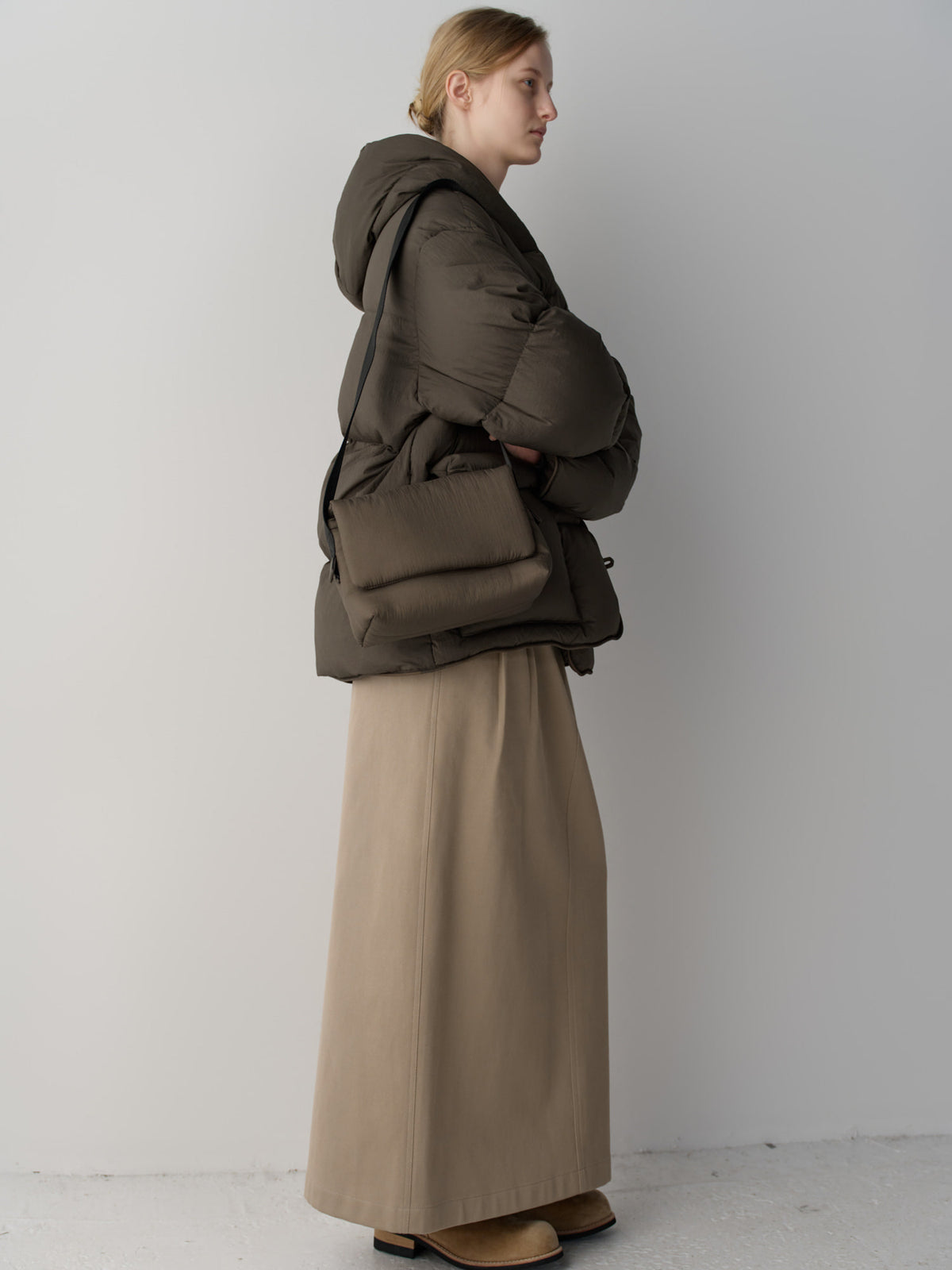 Goose Down Hooded Puffer_brown