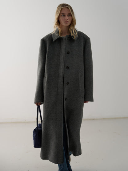 Cashmere Straight Mac Coat_charcoal