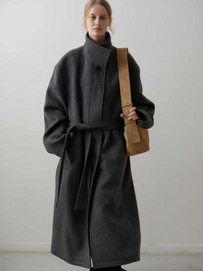 Cashmere High-neck Coat_charcoal