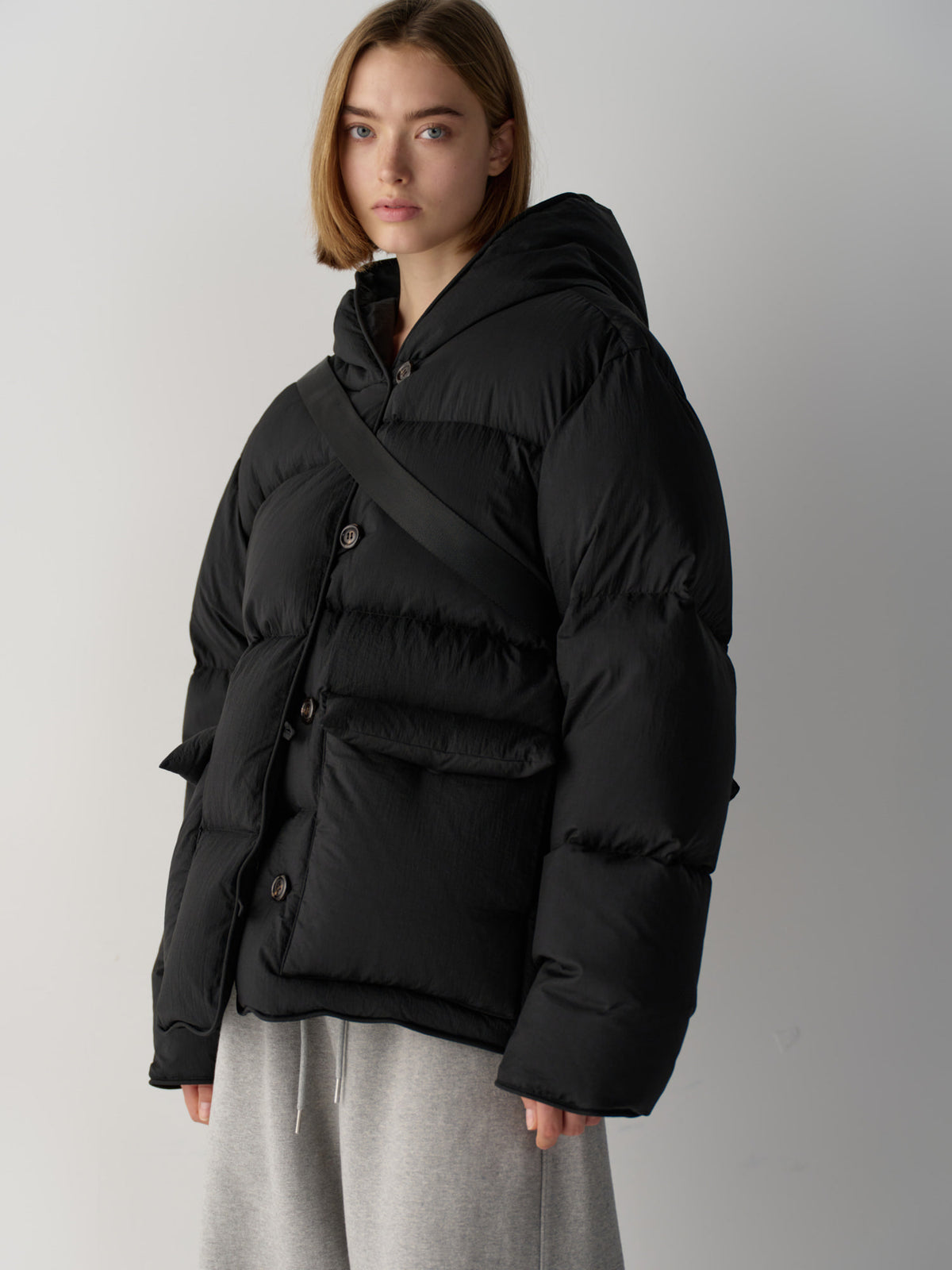 Goose Down Hooded Puffer_black