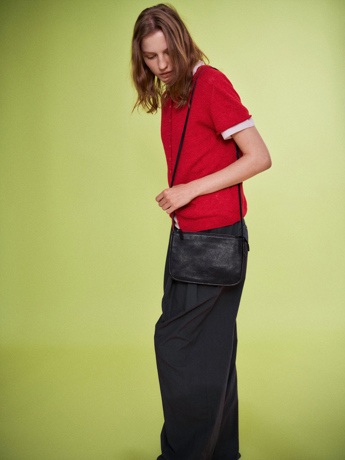 Vintage Cotton Two-Tuck Wide Pants_charcoal