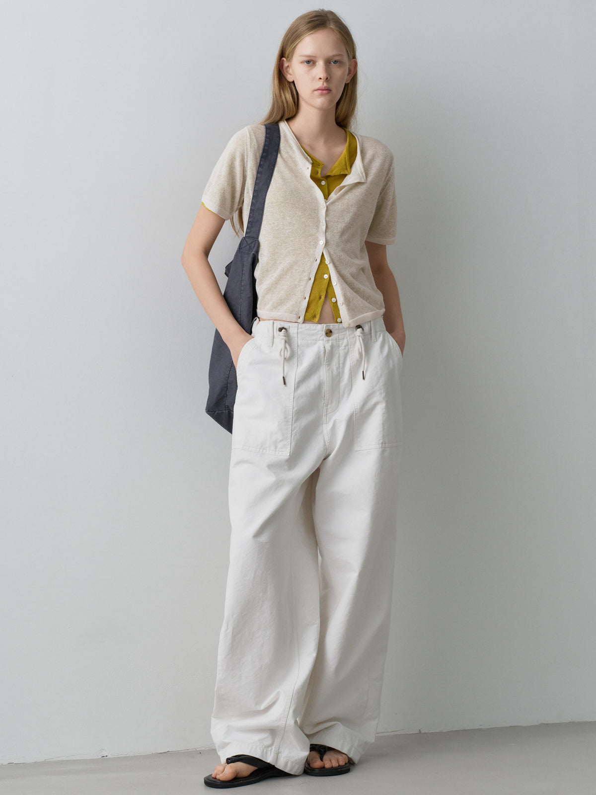 String Fatigue Pants_white