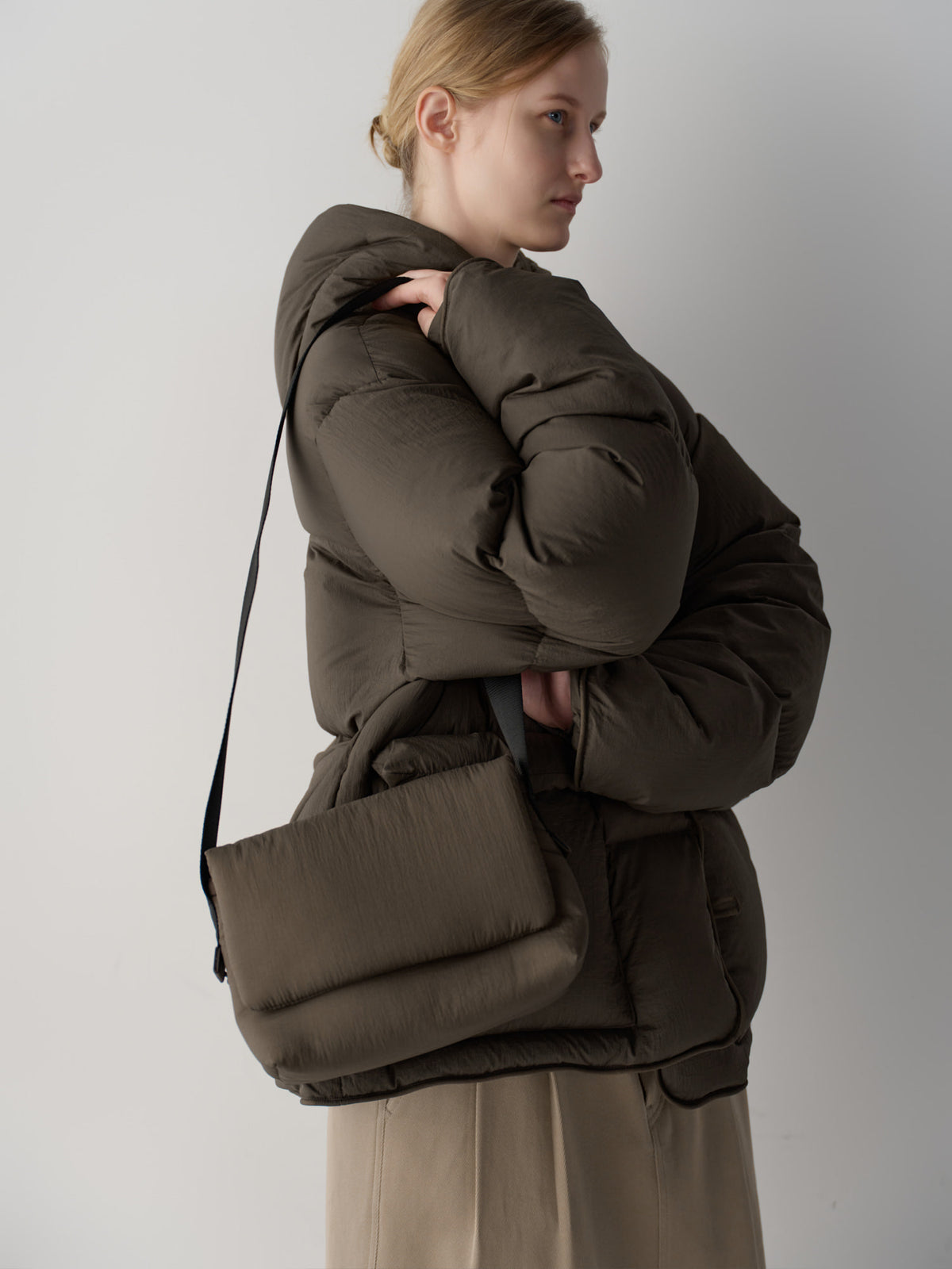 Goose Down Hooded Puffer_brown