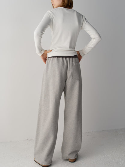Curved Warm Sweatpants_melange grey