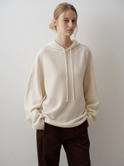 Cashmere Hooded Pullover_ivory