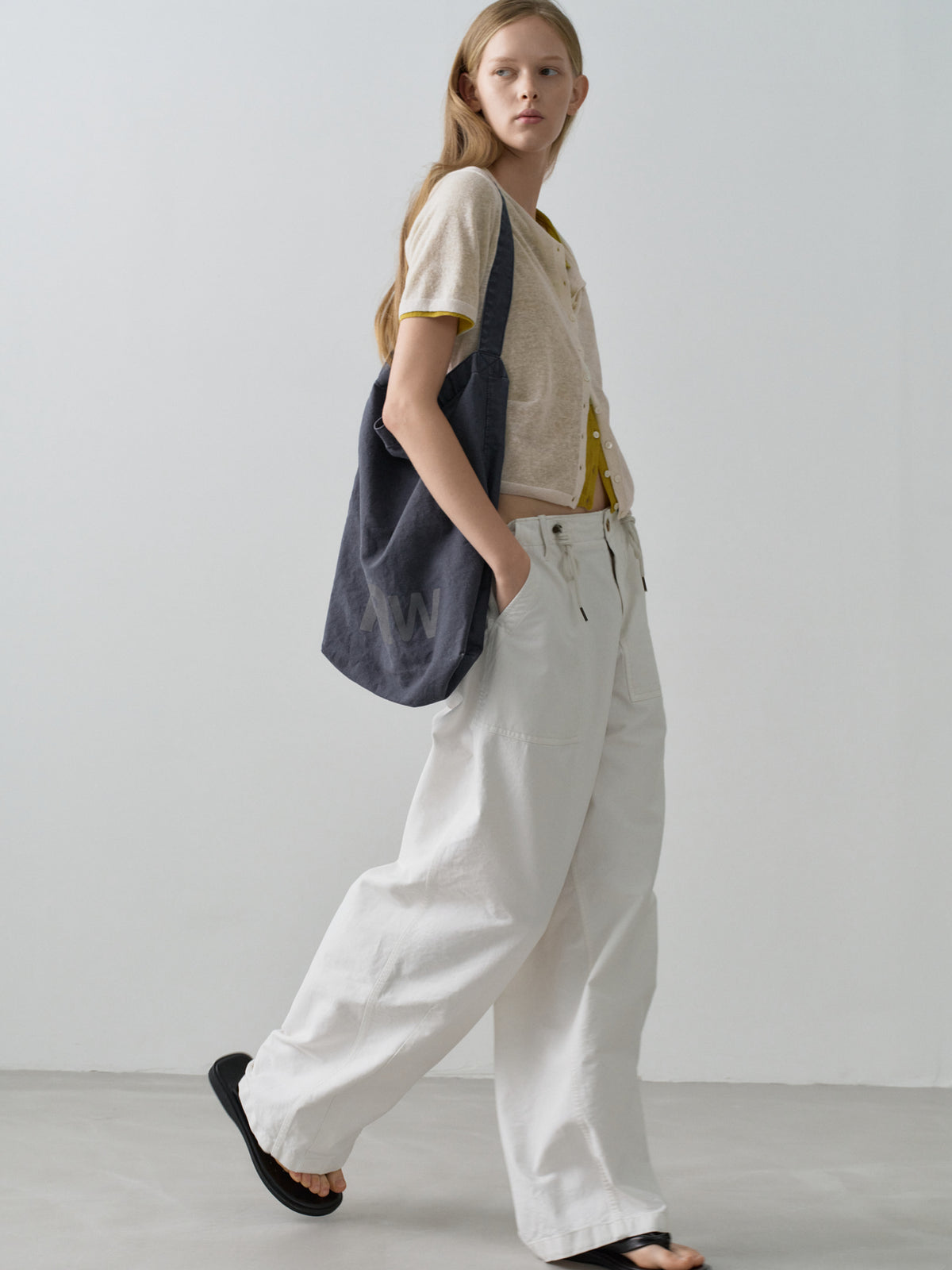 String Fatigue Pants_white