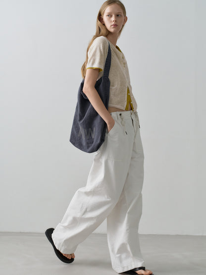 String Fatigue Pants_white