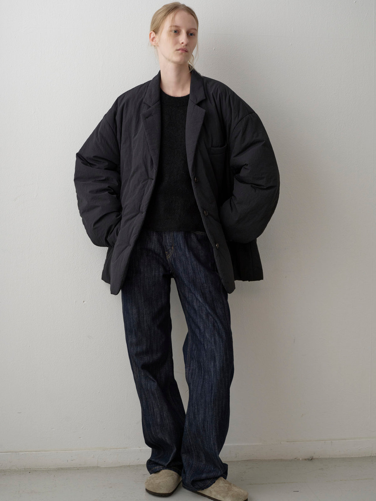 Mohair Half Sleeve Sweater_black
