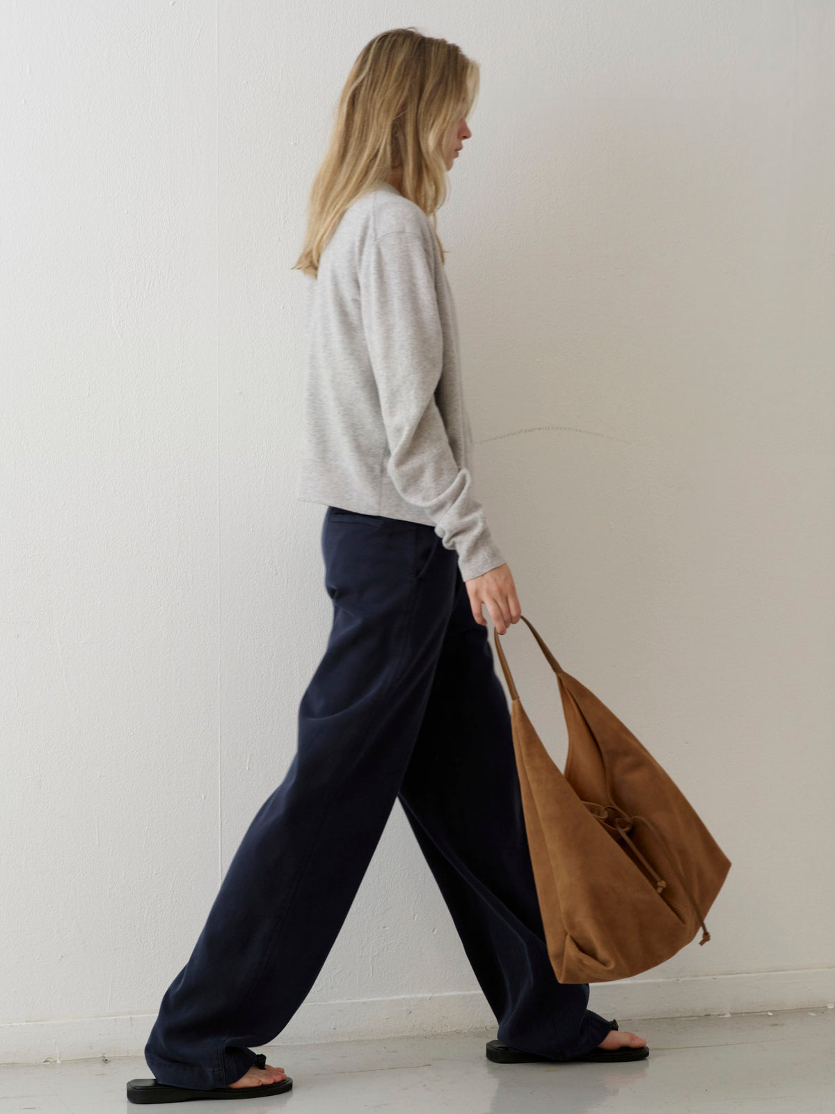 Washed Cotton Straight Pants_navy