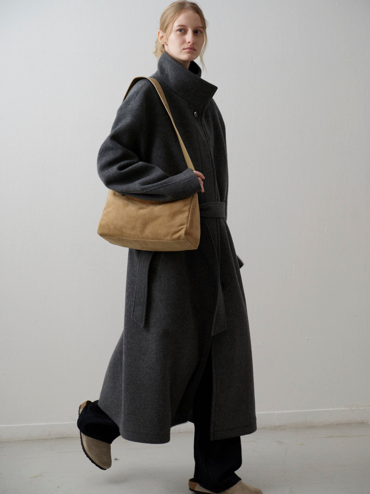 Cashmere High-neck Coat_charcoal