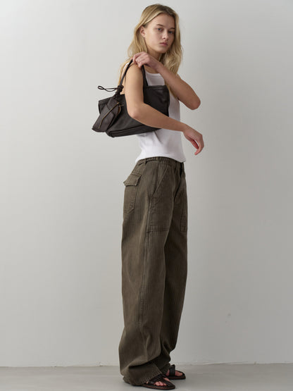 Denim Round Work Pants_khaki