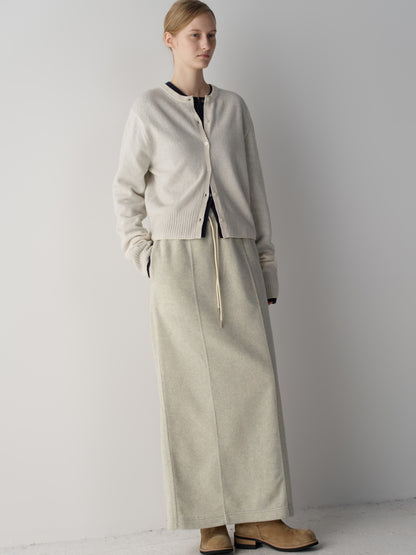 Wool Fleece Banding Skirt_oatmeal