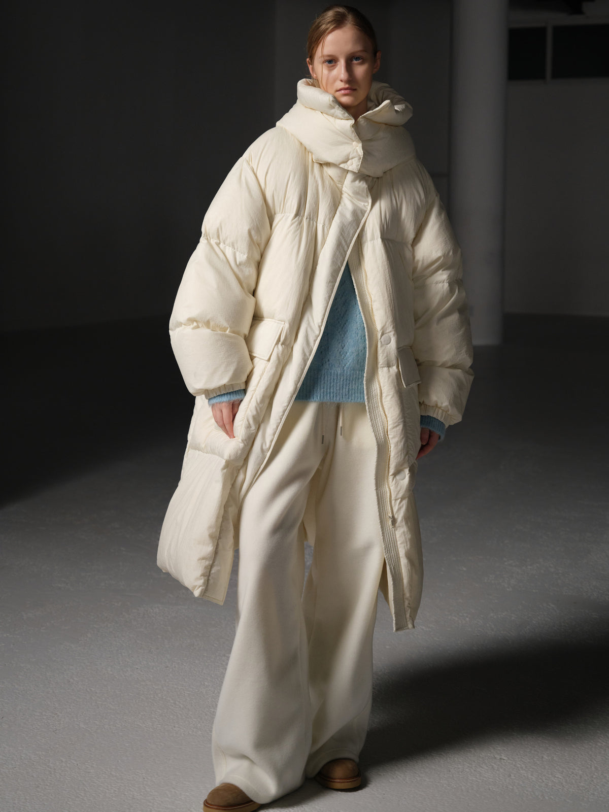 Wool Fleece Banding Pants_ivory