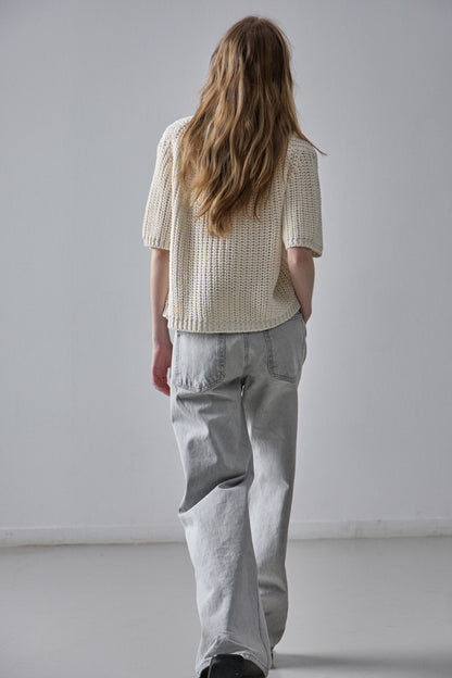 Classic Straight Jeans_light grey