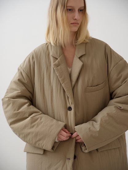 Padded Curved-Sleeve Blazer_mocha