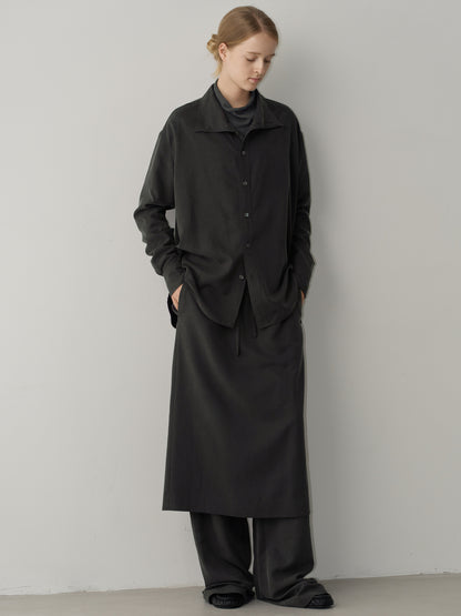 [11/25 Pre-order] Merino Wool Mock Neck Knit_charcoal