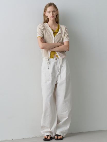 String Fatigue Pants_white